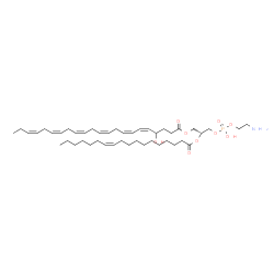 ChemSpider 2D Image | (2R)-3-{[(2-Aminoethoxy)(hydroxy)phosphoryl]oxy}-2-[(11Z)-11-octadecenoyloxy]propyl (5Z,7Z,10Z,13Z,16Z,19Z)-4-hydroxy-5,7,10,13,16,19-docosahexaenoate | C45H76NO9P
