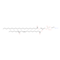 ChemSpider 2D Image | (2R)-3-{[(2-Aminoethoxy)(hydroxy)phosphoryl]oxy}-2-{[(9Z)-11-(3-pentyl-2-oxiranyl)-9-undecenoyl]oxy}propyl icosanoate | C43H82NO9P