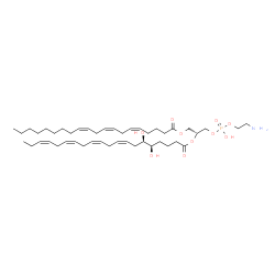 ChemSpider 2D Image | (9Z,12Z,15Z,23R)-29-Amino-26-hydroxy-26-oxido-20-oxo-21,25,27-trioxa-26lambda~5~-phosphanonacosa-9,12,15-trien-23-yl (5R,6R,8Z,11Z,14Z,17Z)-5,6-dihydroxy-8,11,14,17-icosatetraenoate | C45H76NO10P