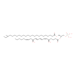 ChemSpider 2D Image | (2R)-2-{[(5R,6Z,8E,10E,12S,14Z)-5,12-Dihydroxy-6,8,10,14-icosatetraenoyl]oxy}-3-(phosphonooxy)propyl 22-methyltetracosanoate | C48H87O10P