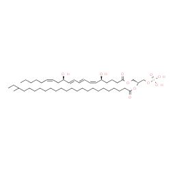 ChemSpider 2D Image | (2R)-1-{[(5S,6Z,8E,10E,12R,14Z)-5,12-Dihydroxy-6,8,10,14-icosatetraenoyl]oxy}-3-(phosphonooxy)-2-propanyl 22-methyltetracosanoate | C48H87O10P