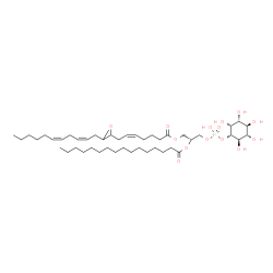 ChemSpider 2D Image | (2R)-1-[(Hydroxy{[(1S,2R,3R,4S,5S,6R)-2,3,4,5,6-pentahydroxycyclohexyl]oxy}phosphoryl)oxy]-3-{[(5Z)-7-{3-[(2Z,5Z)-2,5-undecadien-1-yl]-2-oxiranyl}-5-heptenoyl]oxy}-2-propanyl palmitate | C45H79O14P