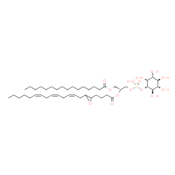 ChemSpider 2D Image | (2R)-3-[(Hydroxy{[(1S,2R,3R,4S,5S,6R)-2,3,4,5,6-pentahydroxycyclohexyl]oxy}phosphoryl)oxy]-2-[(4-{3-[(2Z,5Z,8Z)-2,5,8-tetradecatrien-1-yl]-2-oxiranyl}butanoyl)oxy]propyl palmitate | C45H79O14P