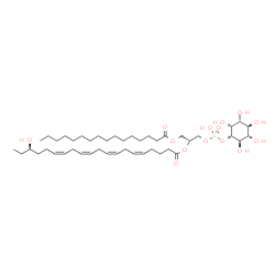 ChemSpider 2D Image | (2R)-1-[(Hydroxy{[(1S,2R,3R,4S,5S,6R)-2,3,4,5,6-pentahydroxycyclohexyl]oxy}phosphoryl)oxy]-3-(palmitoyloxy)-2-propanyl (5Z,8Z,11Z,14Z,18R)-18-hydroxy-5,8,11,14-icosatetraenoate | C45H79O14P