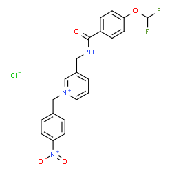 ChemSpider 2D Image | 3-({[4-(Difluoromethoxy)benzoyl]amino}methyl)-1-(4-nitrobenzyl)pyridinium chloride | C21H18ClF2N3O4