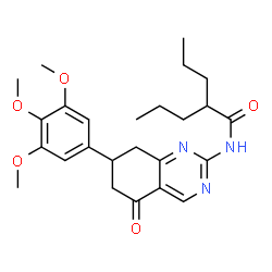 ChemSpider 2D Image | N-[5-Oxo-7-(3,4,5-trimethoxyphenyl)-5,6,7,8-tetrahydro-2-quinazolinyl]-2-propylpentanamide | C25H33N3O5