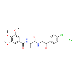 ChemSpider 2D Image | N-(1-{[2-(4-Chlorophenyl)-2-hydroxyethyl]amino}-1-oxo-2-propanyl)-3,4,5-trimethoxybenzamide hydrochloride (1:1) | C21H26Cl2N2O6