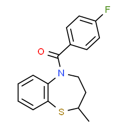 ChemSpider 2D Image | (4-Fluorophenyl)(2-methyl-3,4-dihydro-1,5-benzothiazepin-5(2H)-yl)methanone | C17H16FNOS