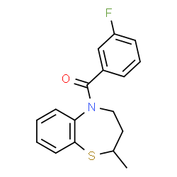 ChemSpider 2D Image | (3-Fluorophenyl)(2-methyl-3,4-dihydro-1,5-benzothiazepin-5(2H)-yl)methanone | C17H16FNOS