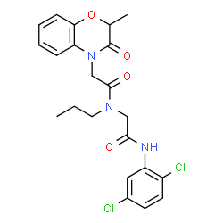 ChemSpider 2D Image | N-(2,5-Dichlorophenyl)-N~2~-[(2-methyl-3-oxo-2,3-dihydro-4H-1,4-benzoxazin-4-yl)acetyl]-N~2~-propylglycinamide | C22H23Cl2N3O4