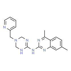 ChemSpider 2D Image | 4,7-Dimethyl-N-[5-(2-pyridinylmethyl)-1,4,5,6-tetrahydro-1,3,5-triazin-2-yl]-2-quinazolinamine | C19H21N7