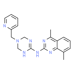 ChemSpider 2D Image | 4,8-Dimethyl-N-[5-(2-pyridinylmethyl)-1,4,5,6-tetrahydro-1,3,5-triazin-2-yl]-2-quinazolinamine | C19H21N7