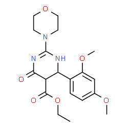ChemSpider 2D Image | Ethyl 4-(2,4-dimethoxyphenyl)-2-(4-morpholinyl)-6-oxo-1,4,5,6-tetrahydro-5-pyrimidinecarboxylate | C19H25N3O6
