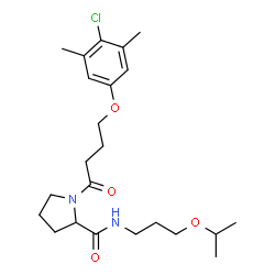 ChemSpider 2D Image | 1-[4-(4-Chloro-3,5-dimethylphenoxy)butanoyl]-N-(3-isopropoxypropyl)prolinamide | C23H35ClN2O4