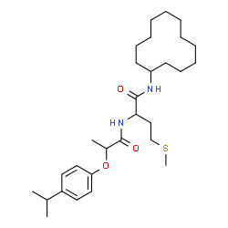 ChemSpider 2D Image | N-Cyclododecyl-N~2~-[2-(4-isopropylphenoxy)propanoyl]methioninamide | C29H48N2O3S