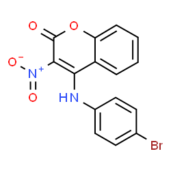 ChemSpider 2D Image | 4-(4-Bromo-phenylamino)-3-nitro-chromen-2-one | C15H9BrN2O4