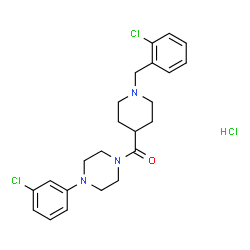 ChemSpider 2D Image | [1-(2-Chlorobenzyl)-4-piperidinyl][4-(3-chlorophenyl)-1-piperazinyl]methanone hydrochloride (1:1) | C23H28Cl3N3O