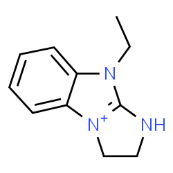 ChemSpider 2D Image | 9-Ethyl-1,2,3,9-tetrahydroimidazo[1,2-a][3,1]benzimidazol-4-ium | C11H14N3