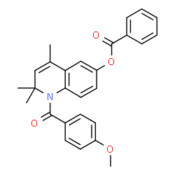 ChemSpider 2D Image | 1-(4-Methoxybenzoyl)-2,2,4-trimethyl-1,2-dihydro-6-quinolinyl benzoate | C27H25NO4