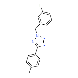 ChemSpider 2D Image | 2-(3-Fluorobenzyl)-5-(4-methylphenyl)-2H-tetrazole | C15H13FN4