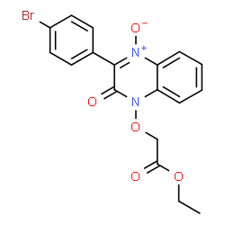 ChemSpider 2D Image | Ethyl {[3-(4-bromophenyl)-4-oxido-2-oxo-1(2H)-quinoxalinyl]oxy}acetate | C18H15BrN2O5