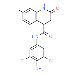 ChemSpider 2D Image | N-(4-Amino-3,5-dichlorophenyl)-7-fluoro-2-oxo-1,2,3,4-tetrahydro-4-quinolinecarboxamide | C16H12Cl2FN3O2