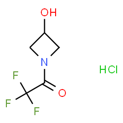 ChemSpider 2D Image | 2,2,2-Trifluoro-1-(3-hydroxy-1-azetidinyl)ethanone hydrochloride (1:1) | C5H7ClF3NO2