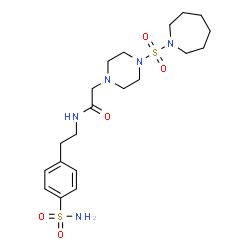 ChemSpider 2D Image | 2-[4-(1-Azepanylsulfonyl)-1-piperazinyl]-N-[2-(4-sulfamoylphenyl)ethyl]acetamide | C20H33N5O5S2