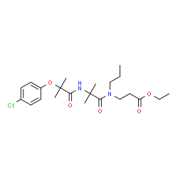ChemSpider 2D Image | Ethyl N-[2-(4-chlorophenoxy)-2-methylpropanoyl]-2-methylalanyl-N-propyl-beta-alaninate | C22H33ClN2O5