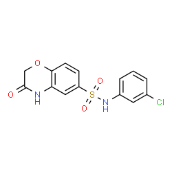 ChemSpider 2D Image | N-(3-Chlorophenyl)-3-oxo-3,4-dihydro-2H-1,4-benzoxazine-6-sulfonamide | C14H11ClN2O4S