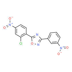 ChemSpider 2D Image | 5-(2-Chloro-4-nitrophenyl)-3-(3-nitrophenyl)-1,2,4-oxadiazole | C14H7ClN4O5
