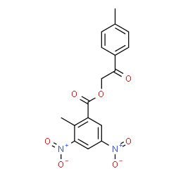 ChemSpider 2D Image | 2-(4-Methylphenyl)-2-oxoethyl 2-methyl-3,5-dinitrobenzoate | C17H14N2O7