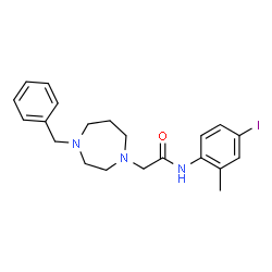 ChemSpider 2D Image | 2-(4-Benzyl-1,4-diazepan-1-yl)-N-(4-iodo-2-methylphenyl)acetamide | C21H26IN3O