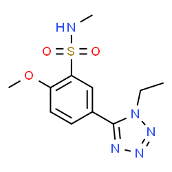 ChemSpider 2D Image | 5-(1-Ethyl-1H-tetrazol-5-yl)-2-methoxy-N-methylbenzenesulfonamide | C11H15N5O3S