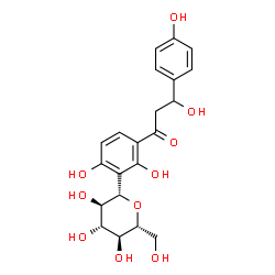ChemSpider 2D Image | 1-Propanone, 1-(3-beta-D-glucopyranosyl-2,4-dihydroxyphenyl)-3-hydroxy-3-(4-hydroxyphenyl)- | C21H24O10