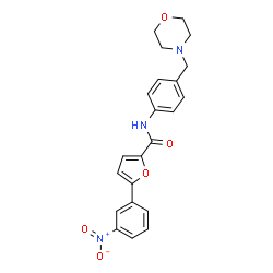 ChemSpider 2D Image | N-[4-(4-Morpholinylmethyl)phenyl]-5-(3-nitrophenyl)-2-furamide | C22H21N3O5