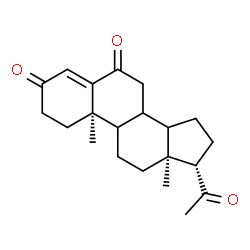ChemSpider 2D Image | (8xi,9xi,14xi)-Pregn-4-ene-3,6,20-trione | C21H28O3