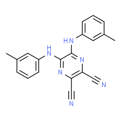 ChemSpider 2D Image | 5,6-Bis[(3-methylphenyl)amino]-2,3-pyrazinedicarbonitrile | C20H16N6