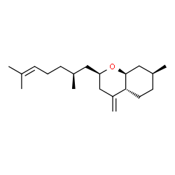 ChemSpider 2D Image | (2R,4aR,7S,8aS)-2-[(2S)-2,6-Dimethyl-5-hepten-1-yl]-7-methyl-4-methyleneoctahydro-2H-chromene | C20H34O