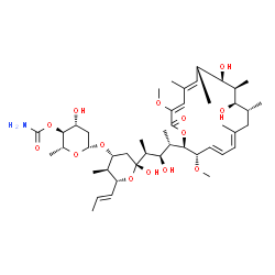 ChemSpider 2D Image | (5R)-3-O-(4-O-Carbamoyl-2,6-dideoxy-beta-D-arabino-hexopyranosyl)-2,4-dideoxy-1-C-{(2S,3R,4S)-4-[(2R,3S,4E,6E,9R,10R,11S,13R,14E,16Z)-10,12-dihydroxy-3,17-dimethoxy-7,9,11,13,15-pentamethyl-18-oxooxac
yclooctadeca-4,6,14,16-tetraen-2-yl]-3-hydroxy-2-pentanyl}-4-methyl-5-[(1E)-1-propen-1-yl]-alpha-D-threo-pentopyranose | C45H73NO14