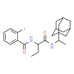 ChemSpider 2D Image | N-(1-{[1-(Adamantan-1-yl)ethyl]amino}-1-oxo-2-butanyl)-2-iodobenzamide | C23H31IN2O2