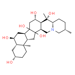 ChemSpider 2D Image | (3beta,5alpha,6alpha,12xi,14xi,16beta,17beta)-Cevane-3,6,12,14,16,20-hexol | C27H45NO6