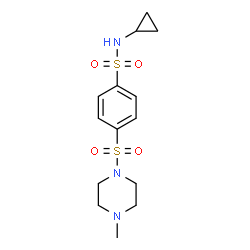 ChemSpider 2D Image | N-Cyclopropyl-4-(4-methyl-piperazine-1-sulfonyl)-benzenesulfonamide | C14H21N3O4S2