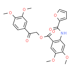 ChemSpider 2D Image | 2-(3,4-Dimethoxyphenyl)-2-oxoethyl 2-(2-furoylamino)-4,5-dimethoxybenzoate | C24H23NO9