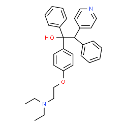 ChemSpider 2D Image | 1-{4-[2-(Diethylamino)ethoxy]phenyl}-1,2-diphenyl-2-(4-pyridinyl)ethanol | C31H34N2O2