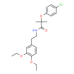 ChemSpider 2D Image | 2-(4-Chlorophenoxy)-N-[2-(3,4-diethoxyphenyl)ethyl]-2-methylpropanamide | C22H28ClNO4