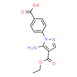ChemSpider 2D Image | 4-[5-Amino-4-(ethoxycarbonyl)-1H-pyrazol-1-yl]benzoic acid | C13H13N3O4