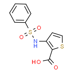 ChemSpider 2D Image | 3-[(Phenylsulfonyl)amino]-2-thiophenecarboxylic acid | C11H9NO4S2