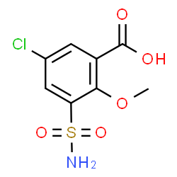 ChemSpider 2D Image | 5-Chloro-2-methoxy-3-sulfamoylbenzoic acid | C8H8ClNO5S
