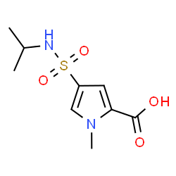 ChemSpider 2D Image | 4-(Isopropylsulfamoyl)-1-methyl-1H-pyrrole-2-carboxylic acid | C9H14N2O4S